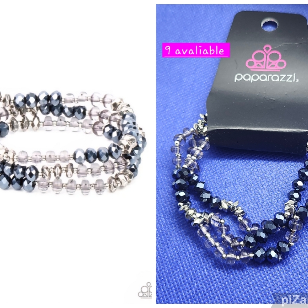 Paparazzi Silver and Black Beaded Bracelets